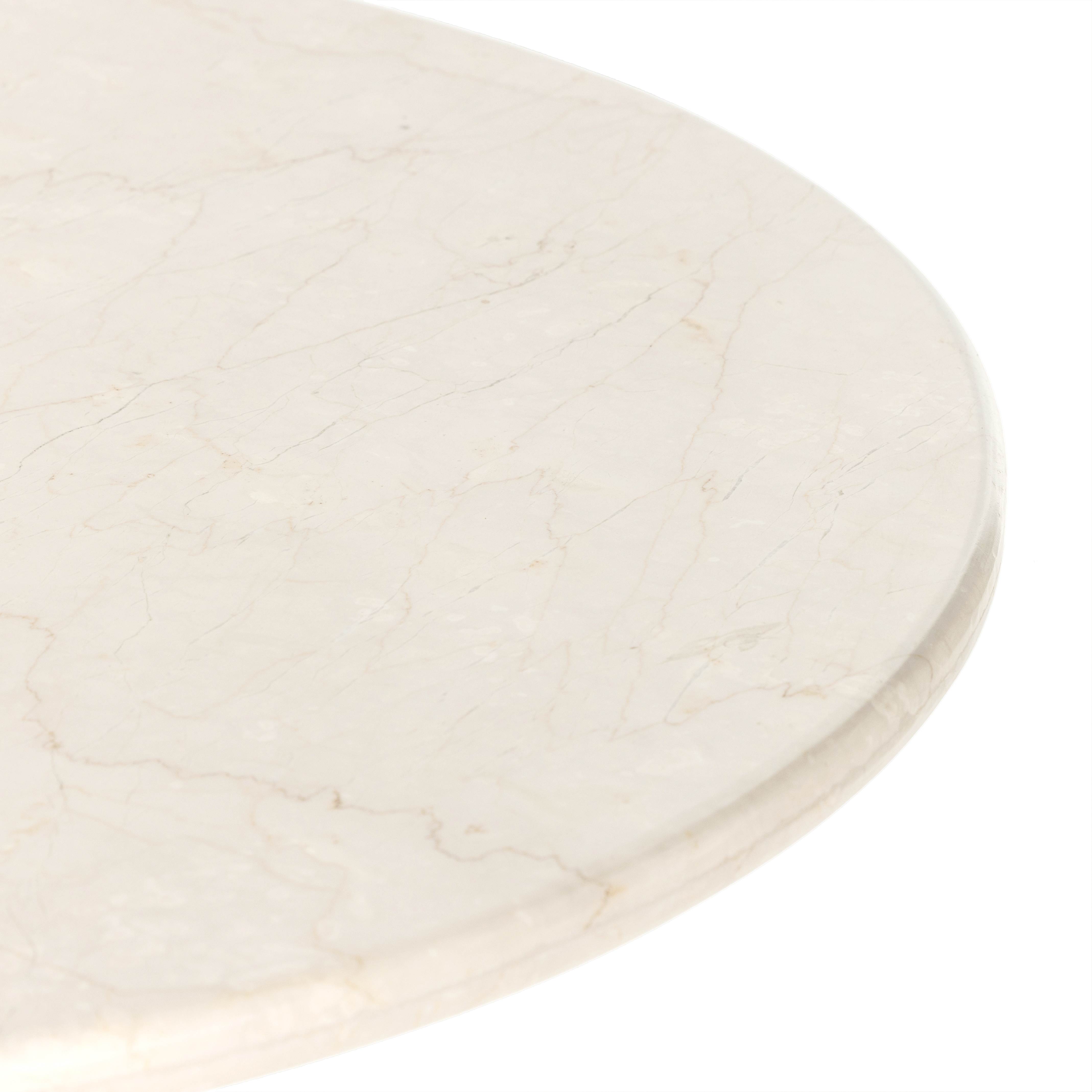Belle Oval Dining Table-Cream Marble - Image 7