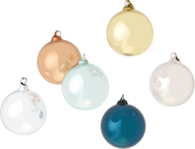 Metallic Pastel Ornaments Set of 6 - Image 1