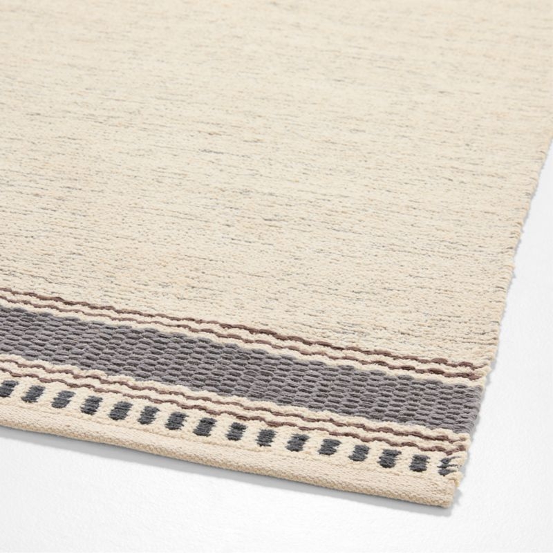 Border Stripe Slate Blue Chenille Kids Area Rug 6'x9' - Image 2