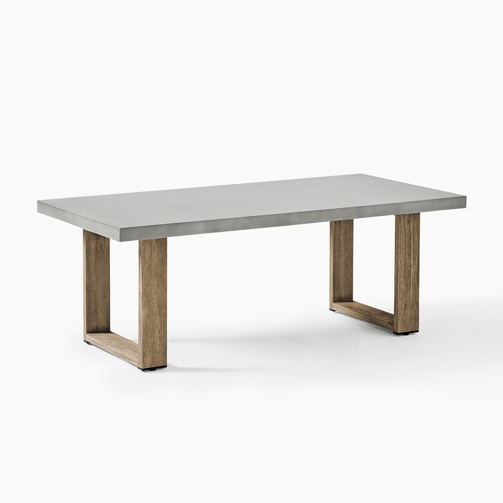 Portside Outdoor Concrete 50.5 in Rectangle Coffee Table, Driftwood - Image 0