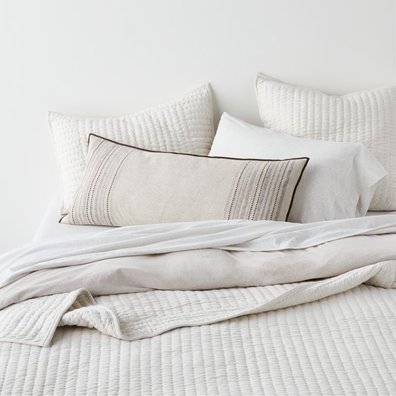 Cozysoft Organic Cotton Jersey Heathered Ivory Euro Quilted Pillow Sham - Image 3
