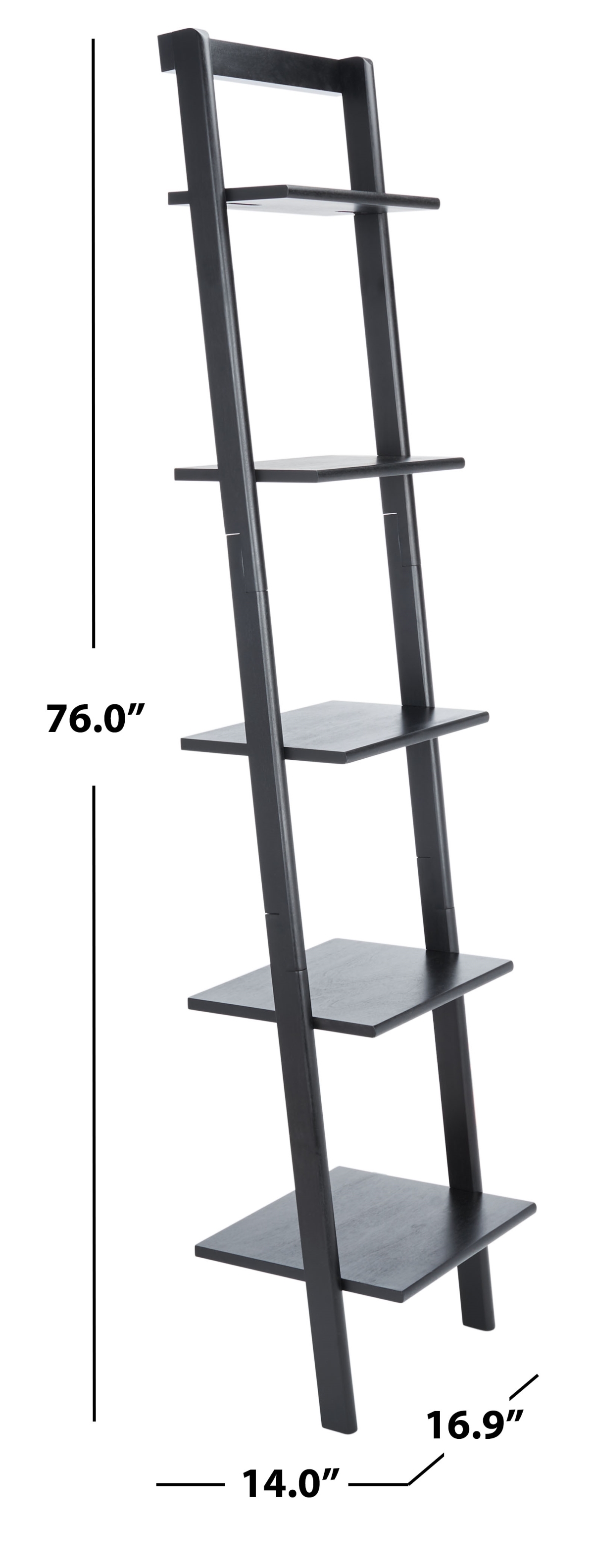 Allaire 5 Tier Leaning Etagere - Black - Safavieh - Image 9