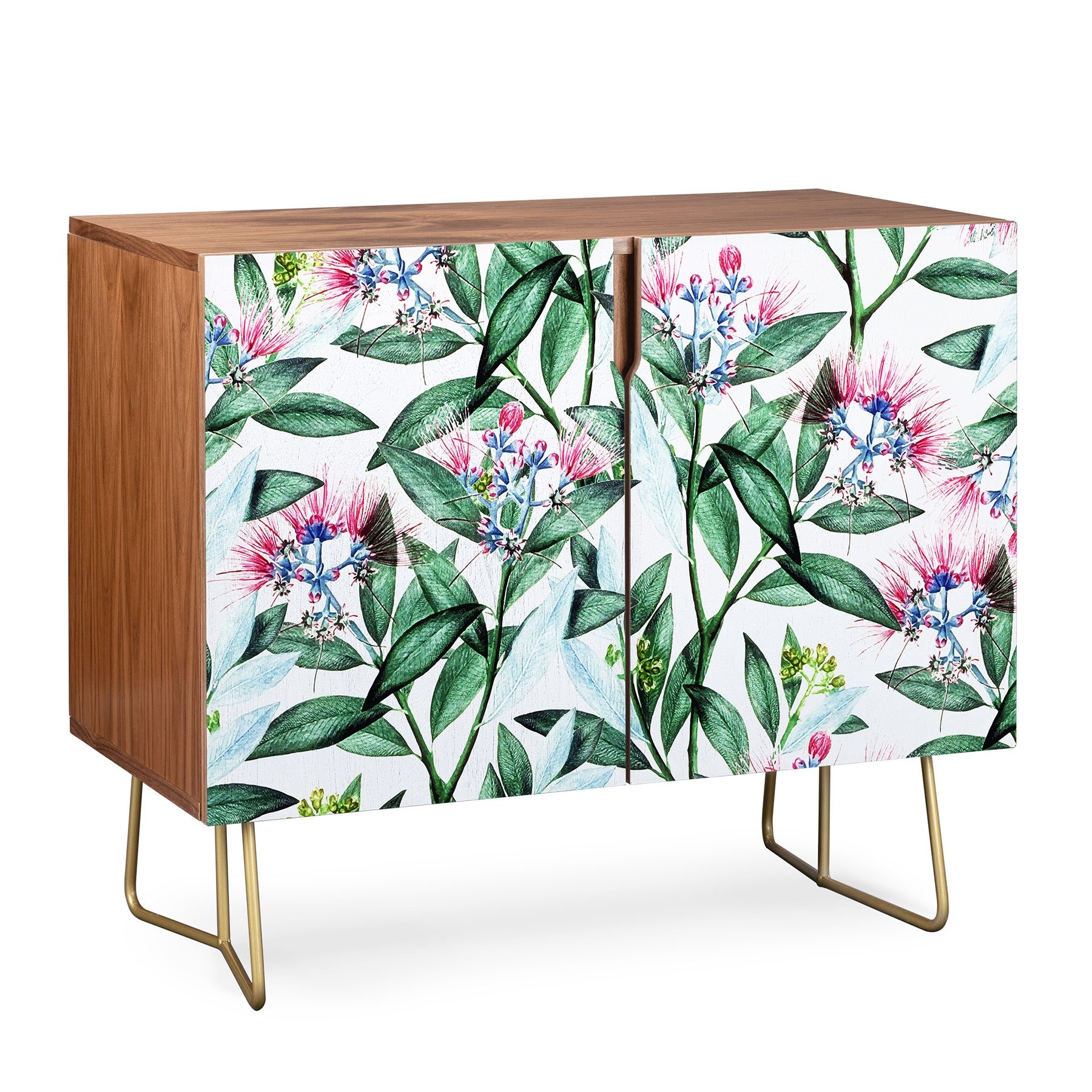 83 Oranges Floral Cure One Credenza - Birch / Gold - Image 0