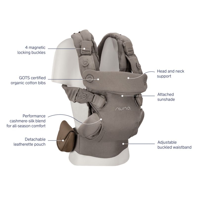 Nuna ® CUDL ™ Luxe Pewter Grey 4-in-1 Baby Carrier - Image 6
