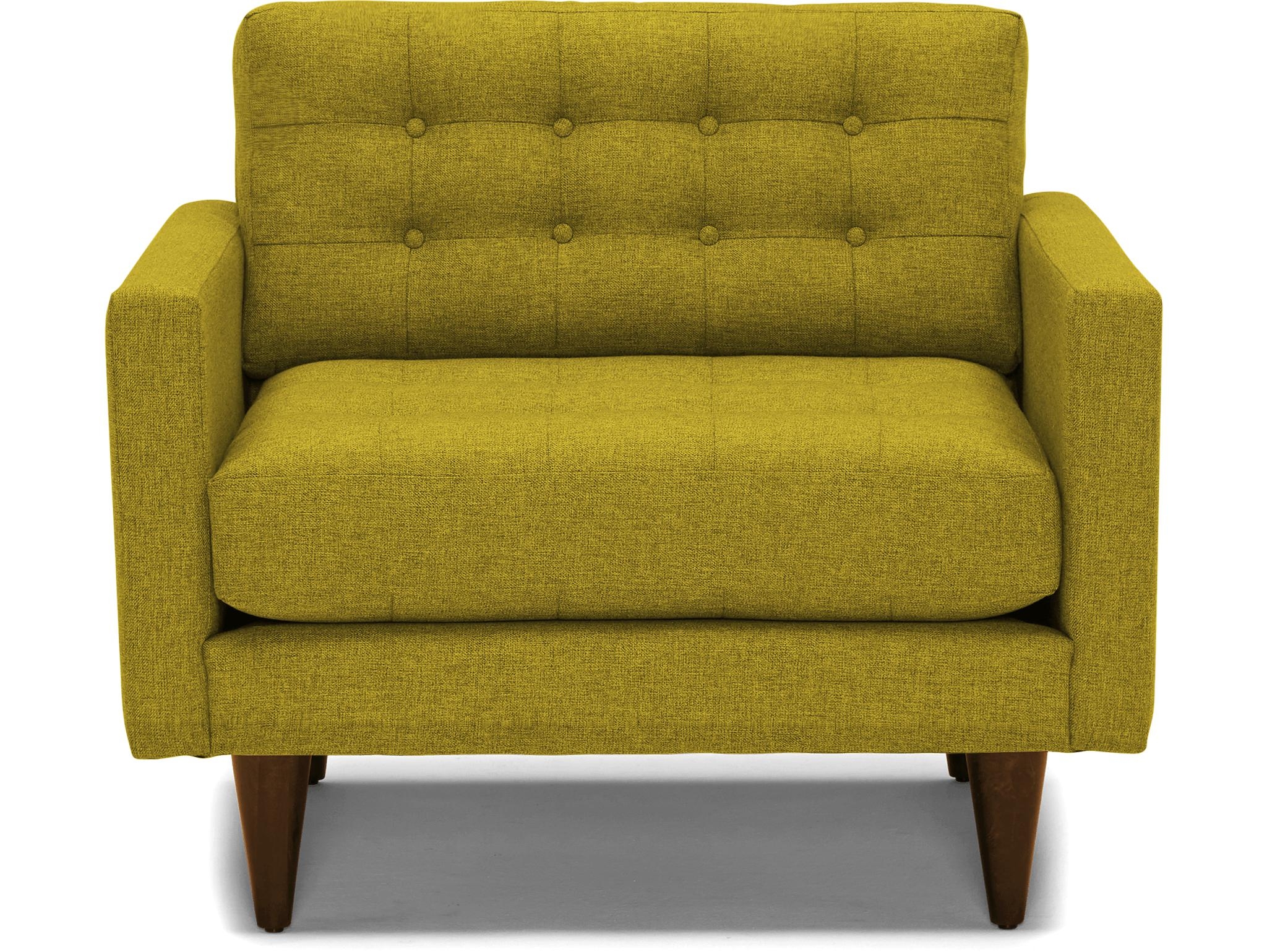 Yellow Eliot Mid Century Modern Chair - Bloke Goldenrod - Mocha - Image 0