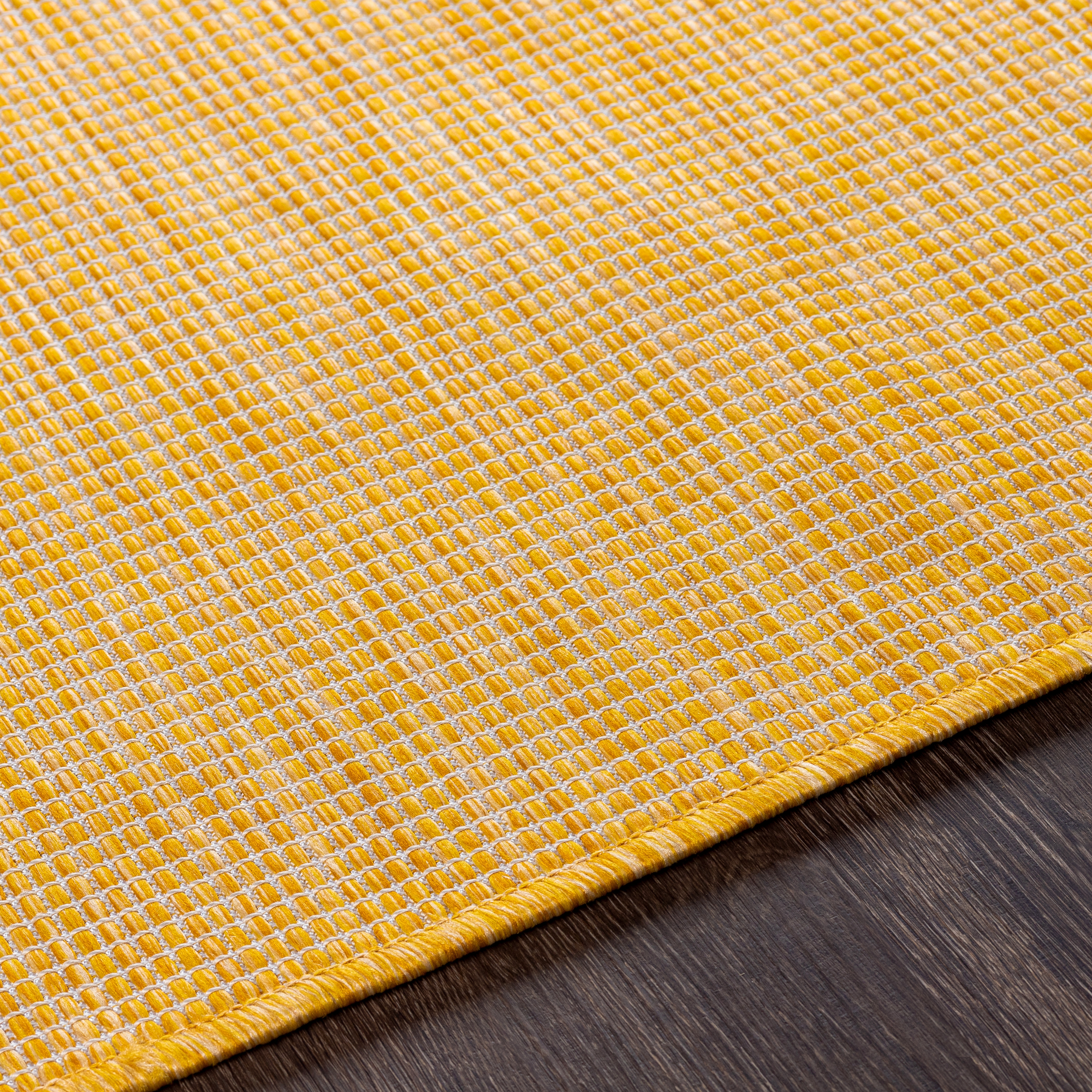 Pasadena Yellow Outdoor 2'6" x 4' Machine Woven Rug - Image 3
