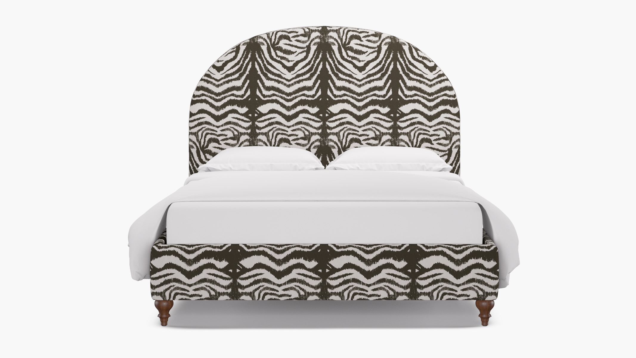 Demilune Bed, Zebra, Walnut Traditional Turned Leg, King - Image 0