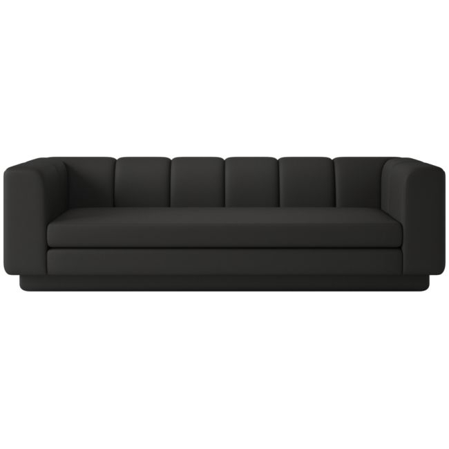 Yarrow 97.5 Kanvas Ebony Sofa - Image 0