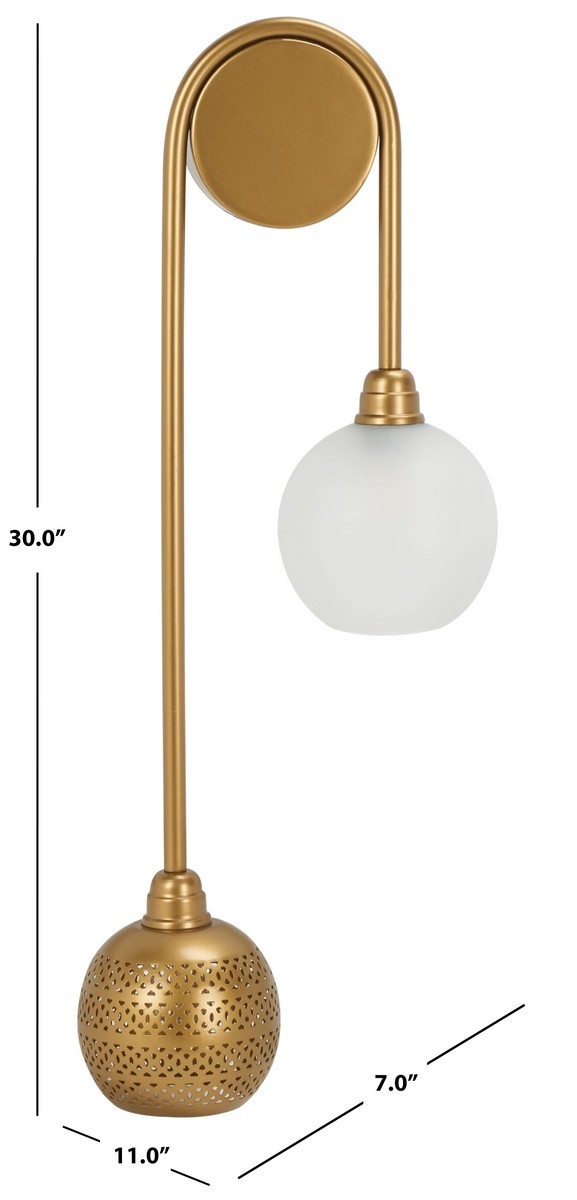 Amari 2 Light 7" Wall Sconce - Antique Gold - Safavieh - Image 3