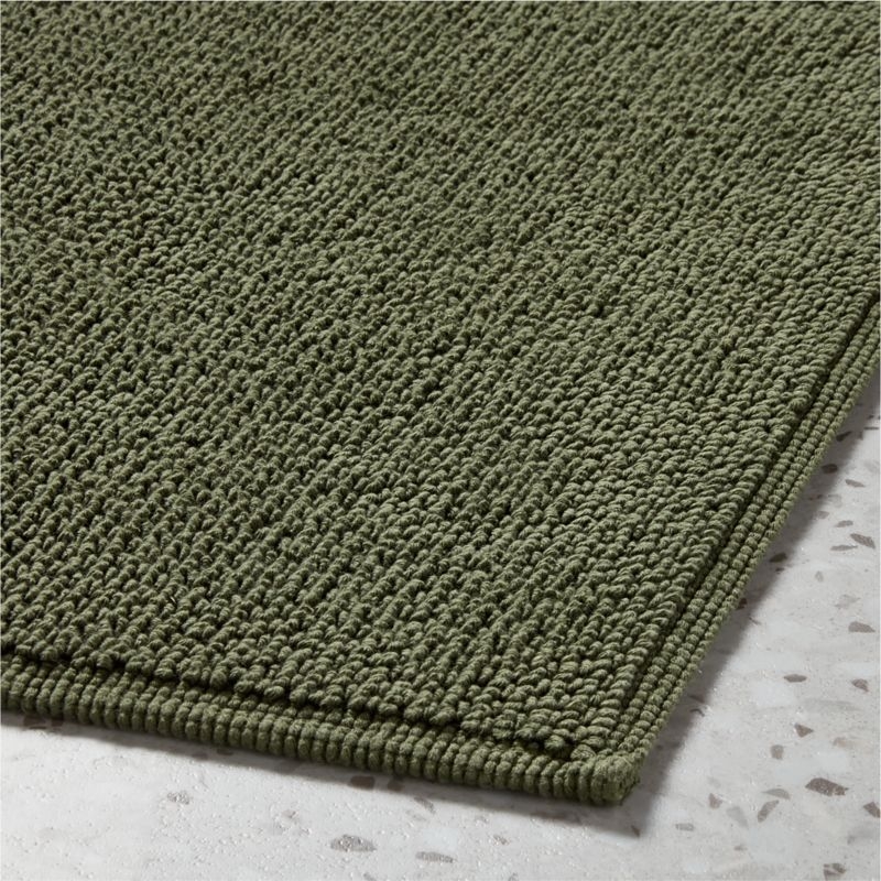 Arlow Organic Cotton Green Bath Runner Rug 24"x60" - Image 1