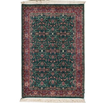 Jahan Oriental Hand Knotted Wool Green/Rust Area Rug - Image 0