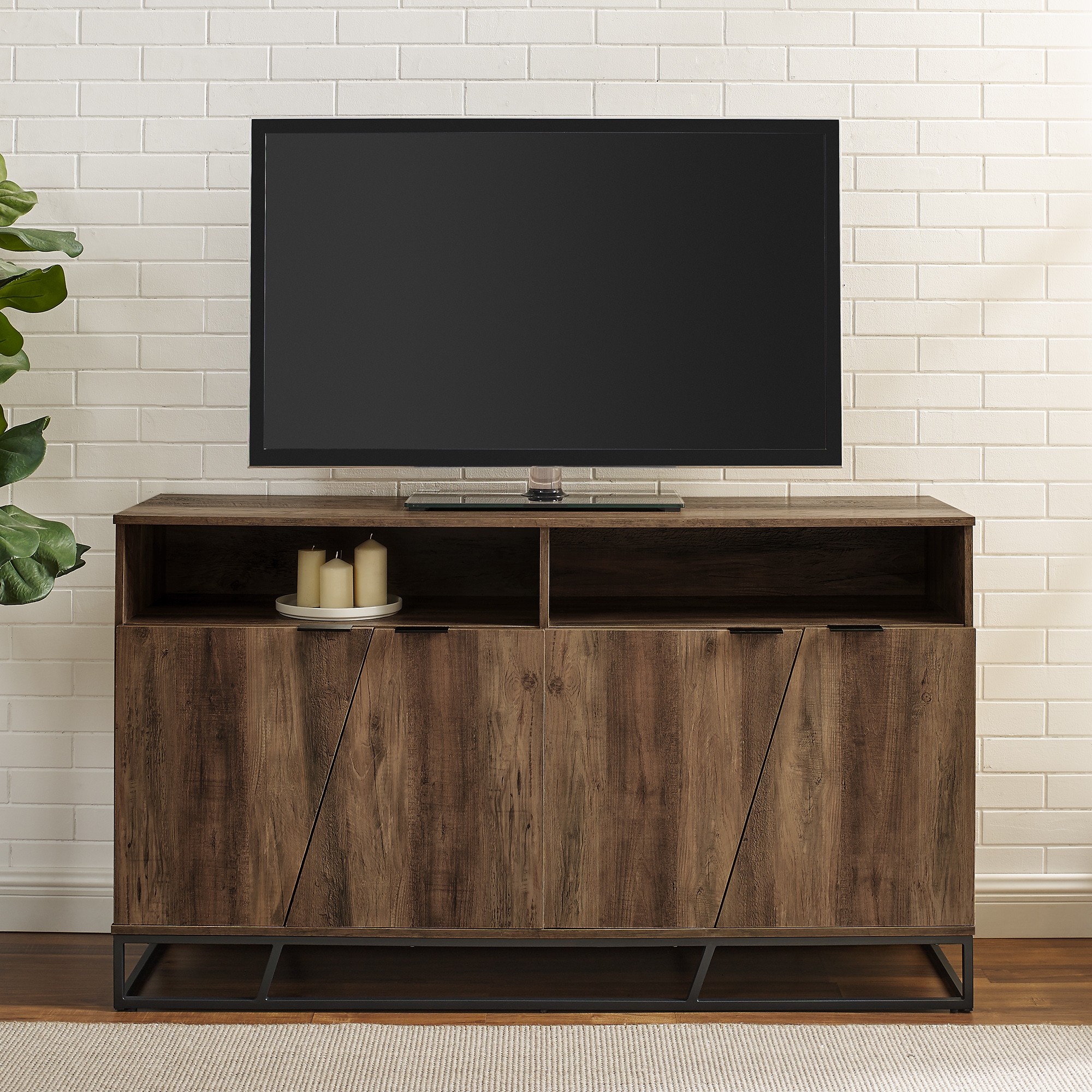 Ian 58" Angled Door Sideboard - Rustic Oak - Image 5