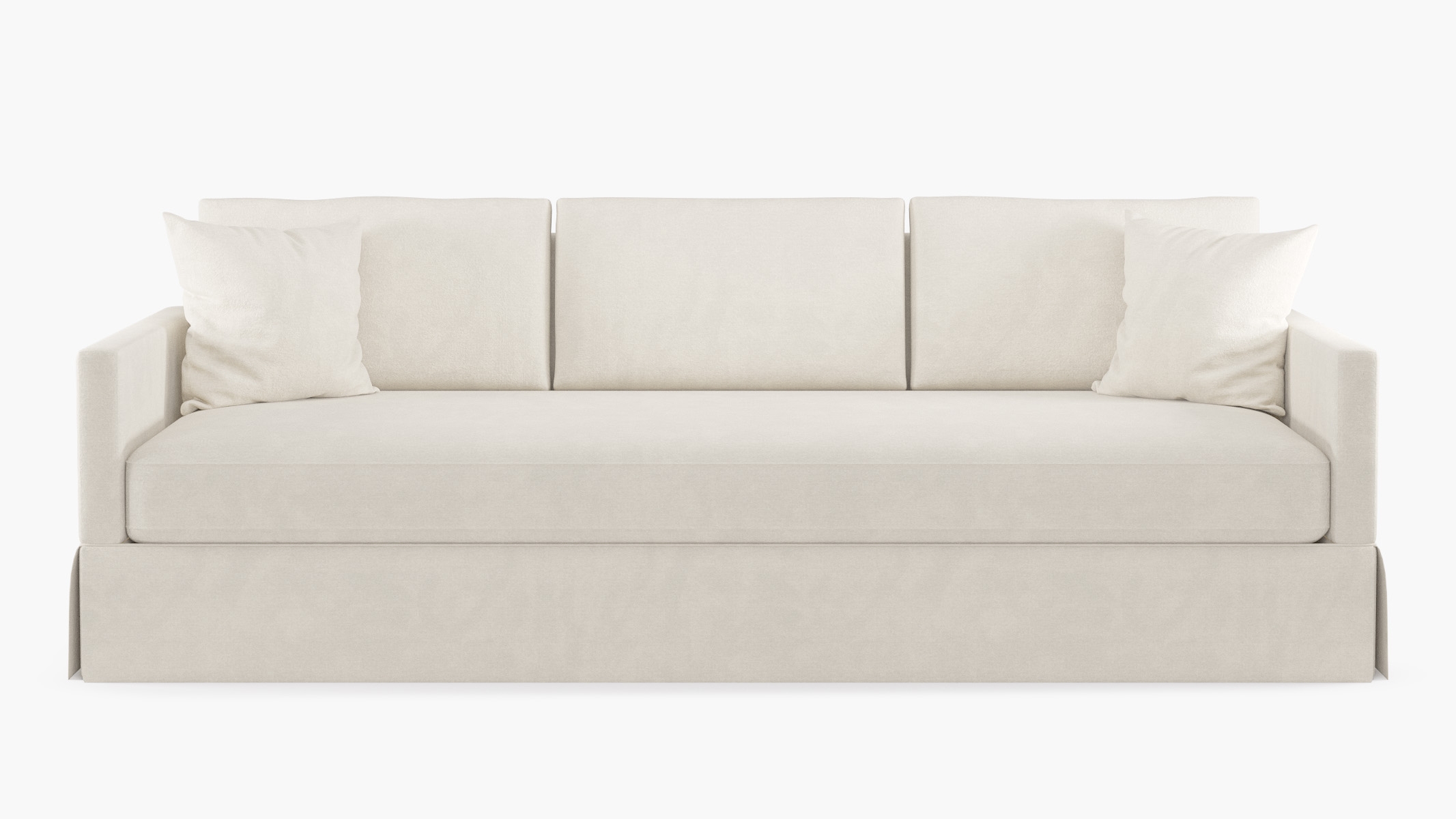 Skirted Track Arm Sofa, Fleece Luxe Velvet, Extra Deep (43") - Image 0