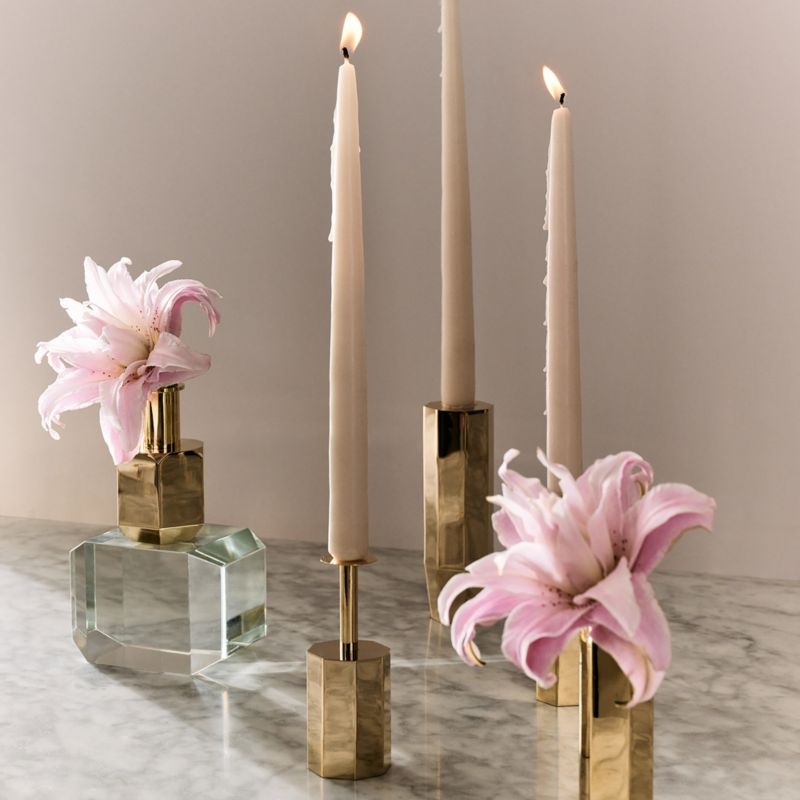 Celestine Brass Taper Candle Holders Set of 4 by goop - Image 2