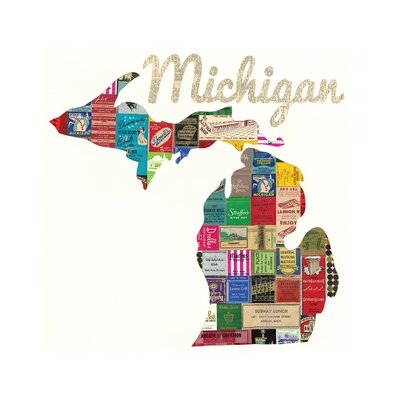 Michigan Matchbook by Paper Cutz - Wrapped Canvas Graphic Art - Image 0