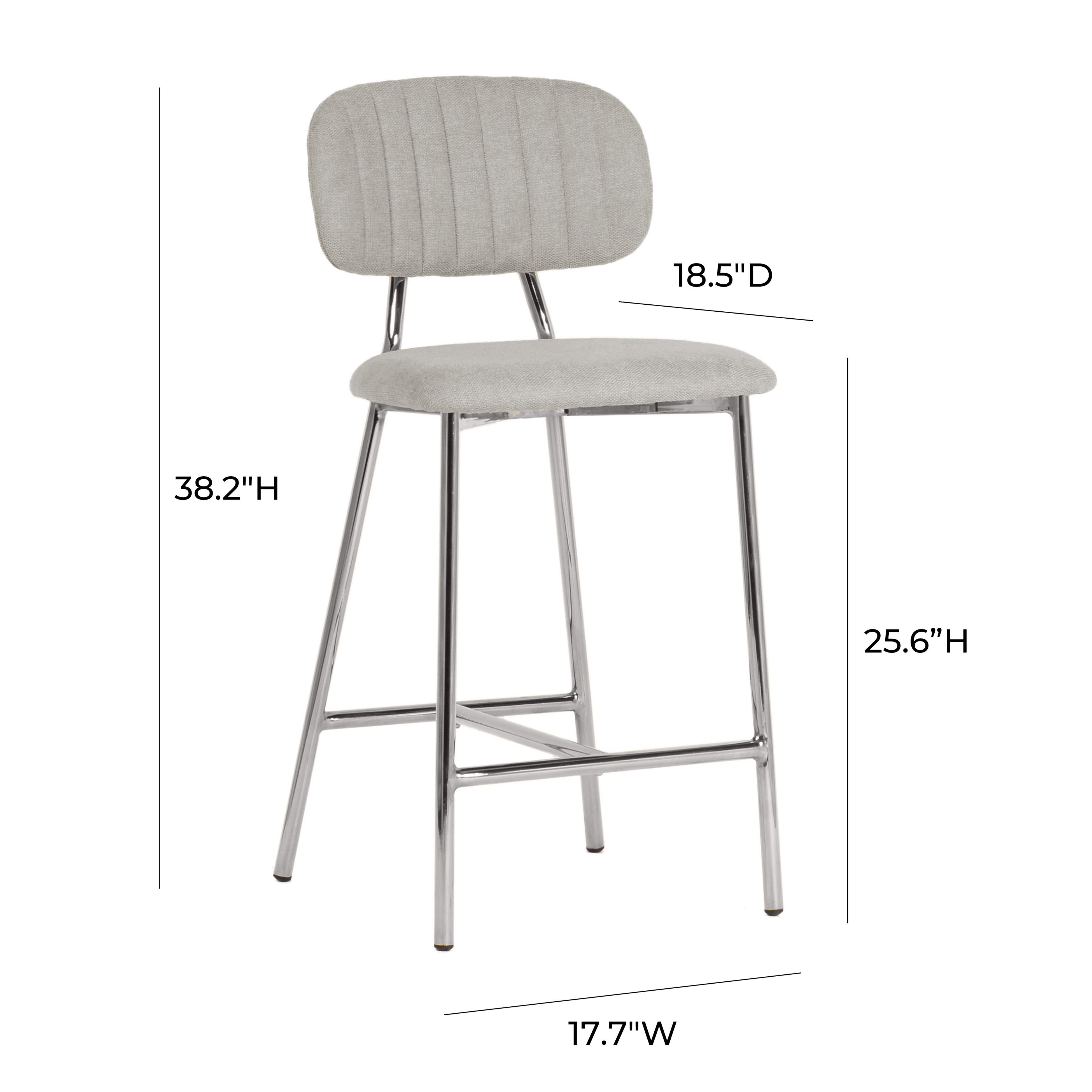 Ariana Grey Counter Stool - Silver Legs (Set of 2) - Image 7