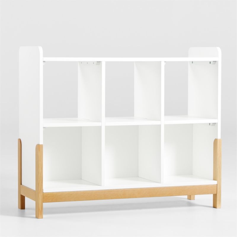 Rue White Wood 6-Cube Montessori Bookcase - Image 0