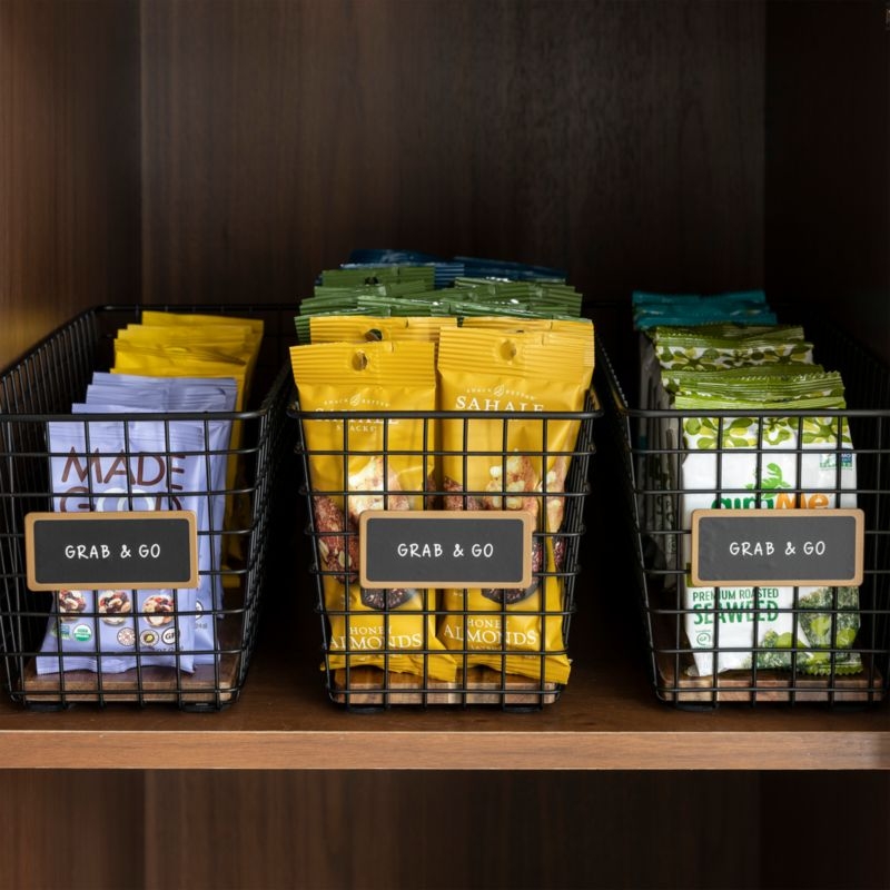 NeatMethod Small Black Metal Grid Storage Basket - Image 3