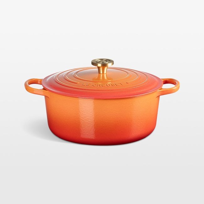 Le Creuset ® Signature 7.25-Qt. Flamme Doree Round Dutch Oven with Crucible Knob - Image 0