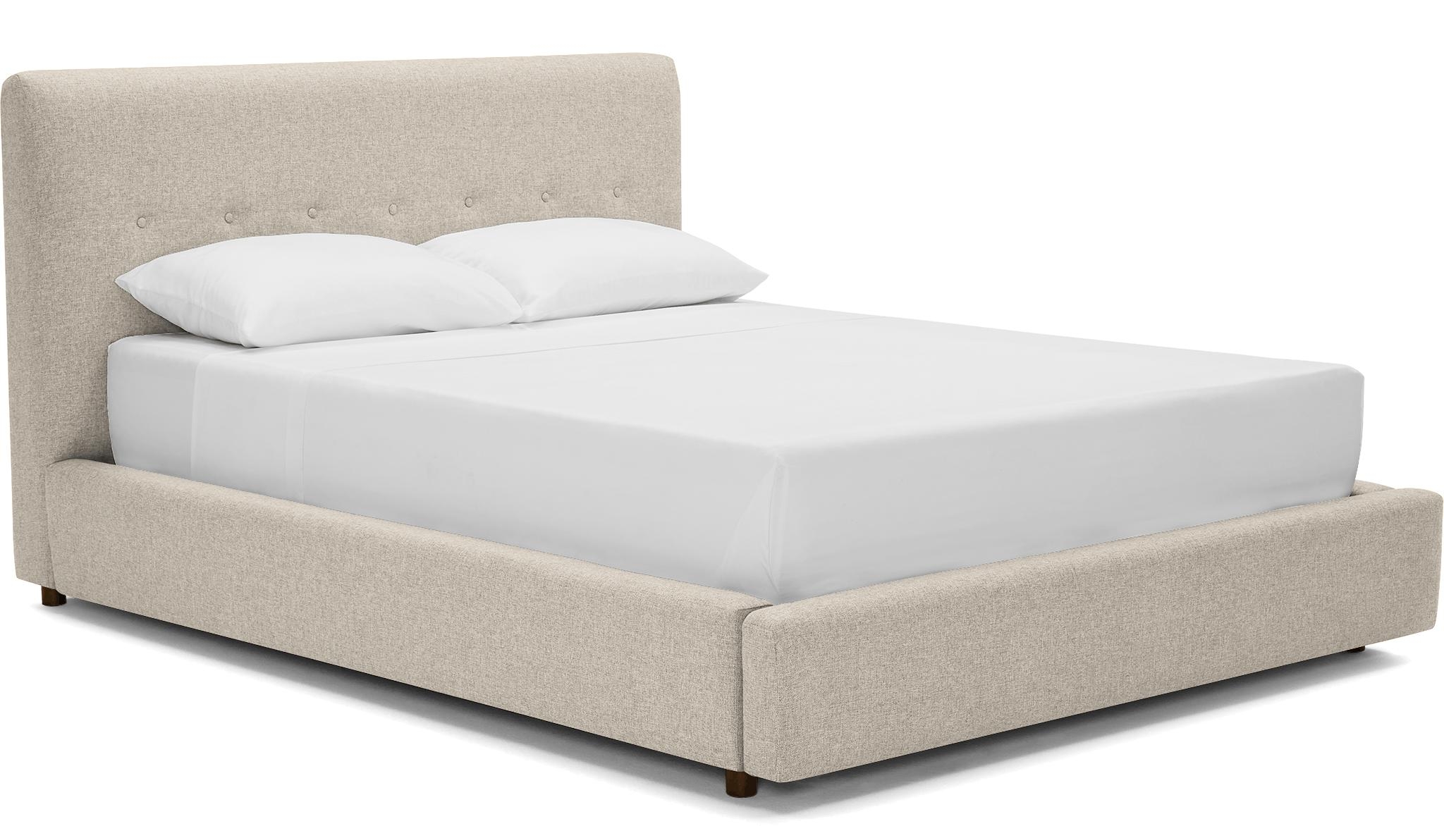Beige/White Alvin Mid Century Modern Storage Bed - Cody Sandstone - Mocha - Queen - Image 1