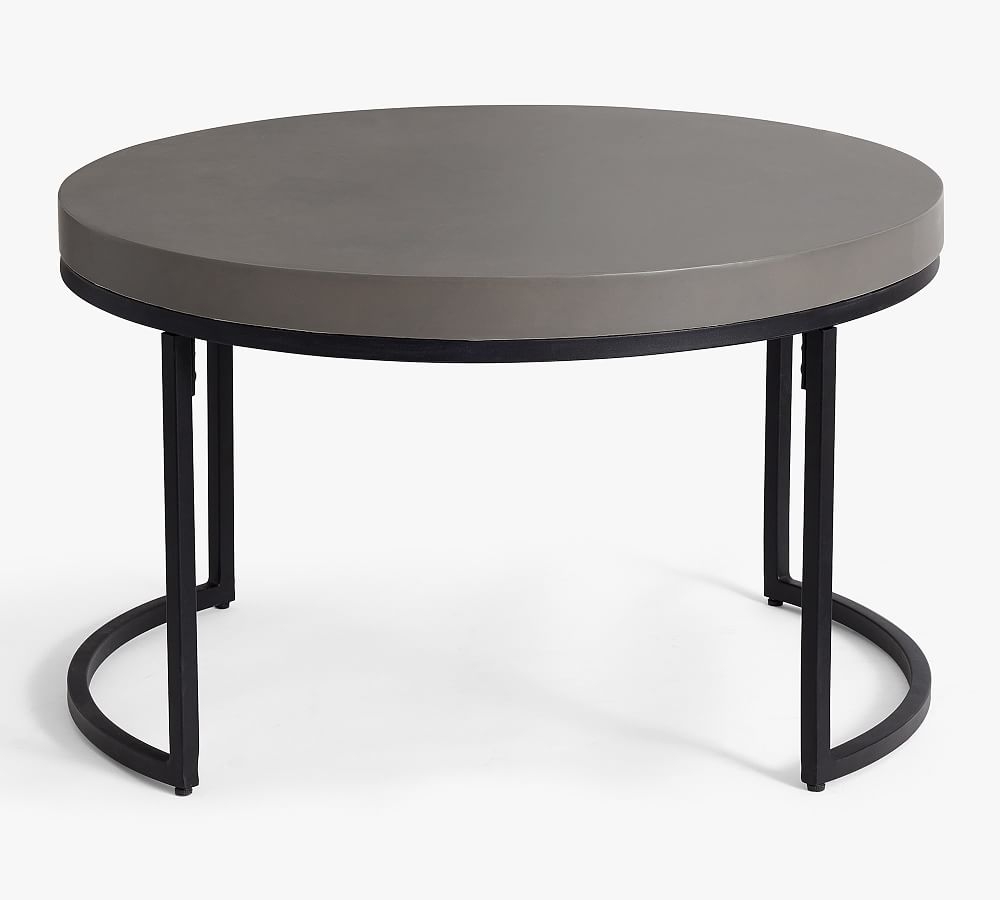 Sloan Concrete Round Nesting Coffee Table, 19" - Image 1