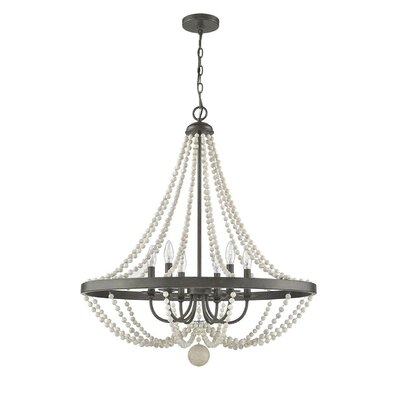 Rustic Brown And Wooden Swag 6 - Light Chandelier - Image 0
