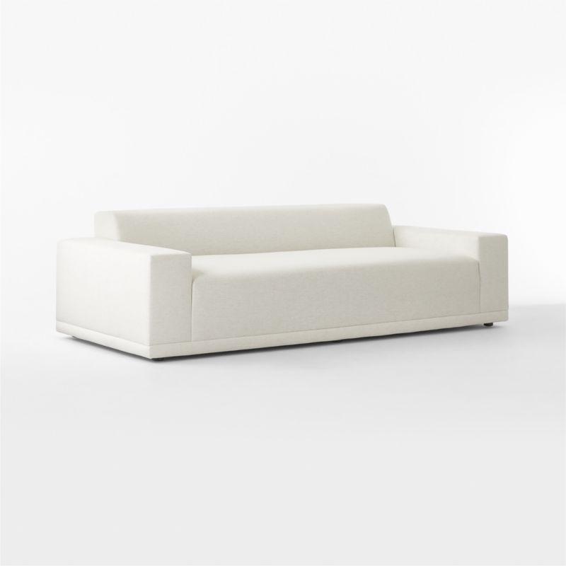 Faible 100" White Performance Deep Depth Fabric Sofa - Image 6