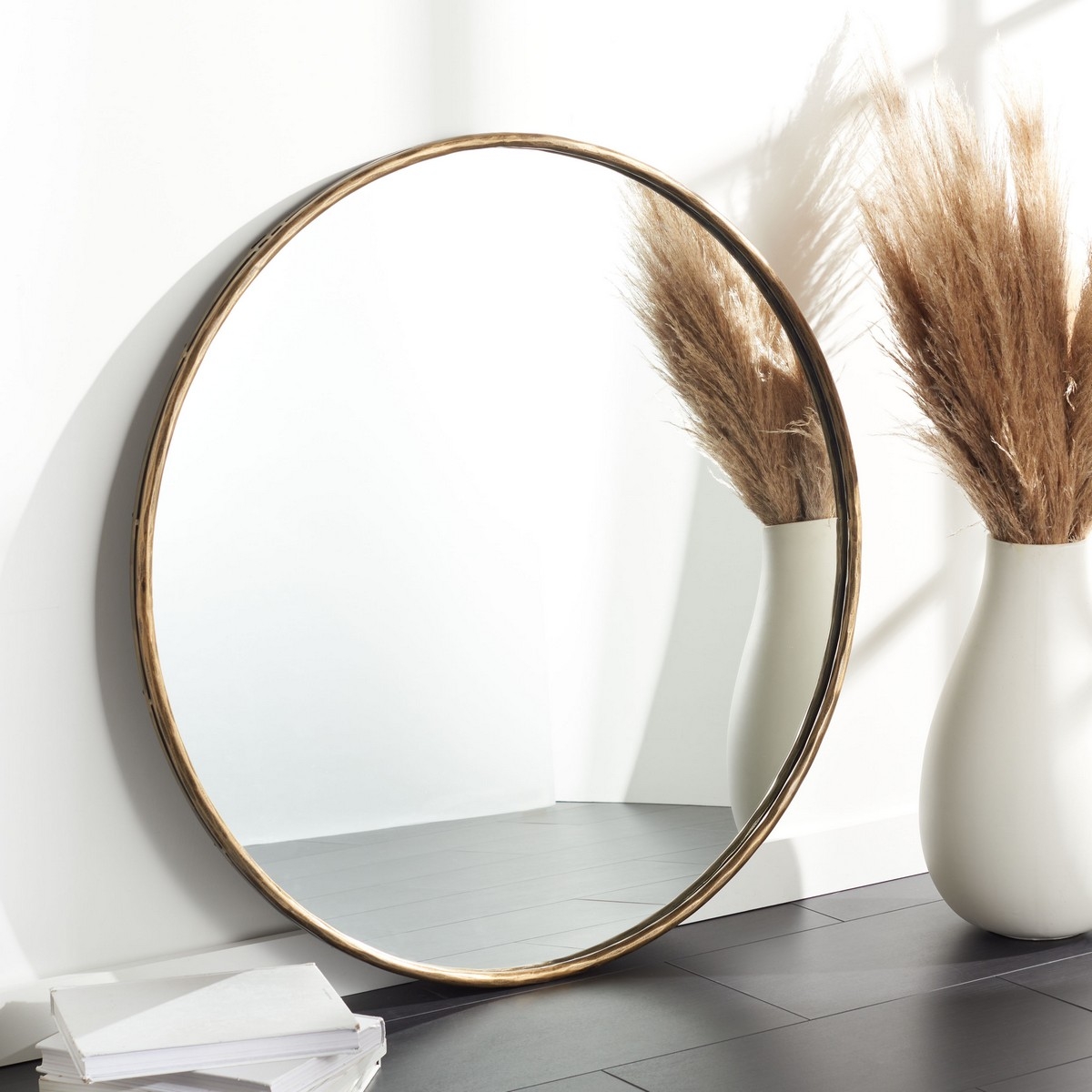 Renee Round Metal Mirror - Brass - Image 1