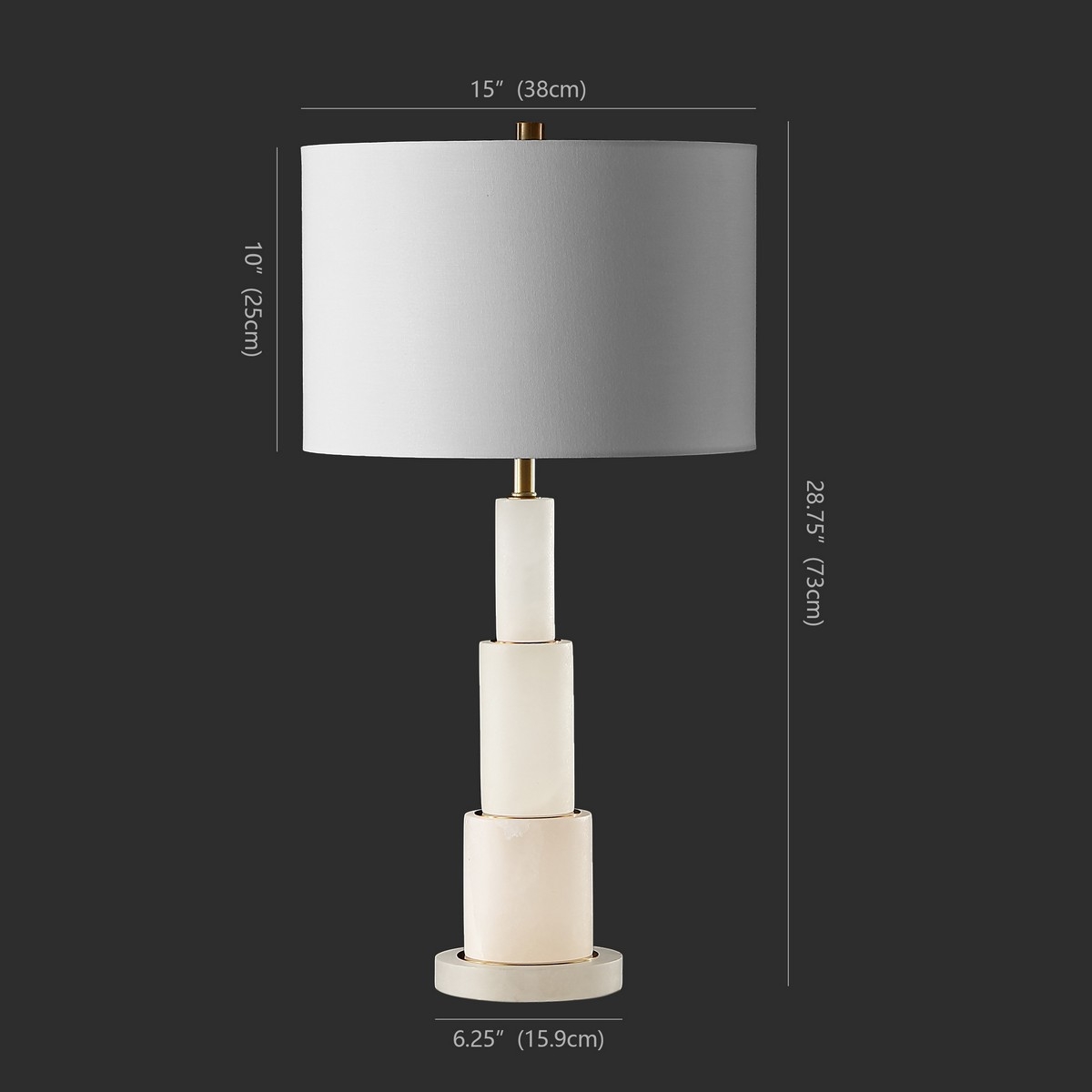 Gardiner Alabaster Table Lamp - White / Gold - Safavieh - Image 5