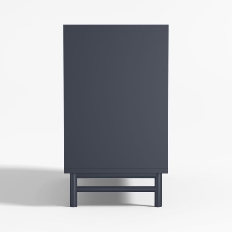 Classic Deep Navy Blue Wood 3-Drawer Kids Dresser with Door - Image 4
