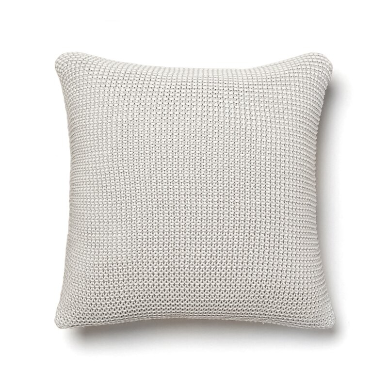 Cohen Knitted 100% Cotton Throw Pillow Color: Gray - Image 0