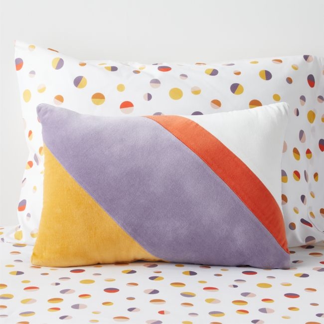 Purple Ray Velvet Kids Throw Pillow - Image 0