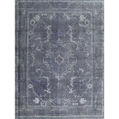 Oriental Wool Dark Gray Area Rug - Image 0
