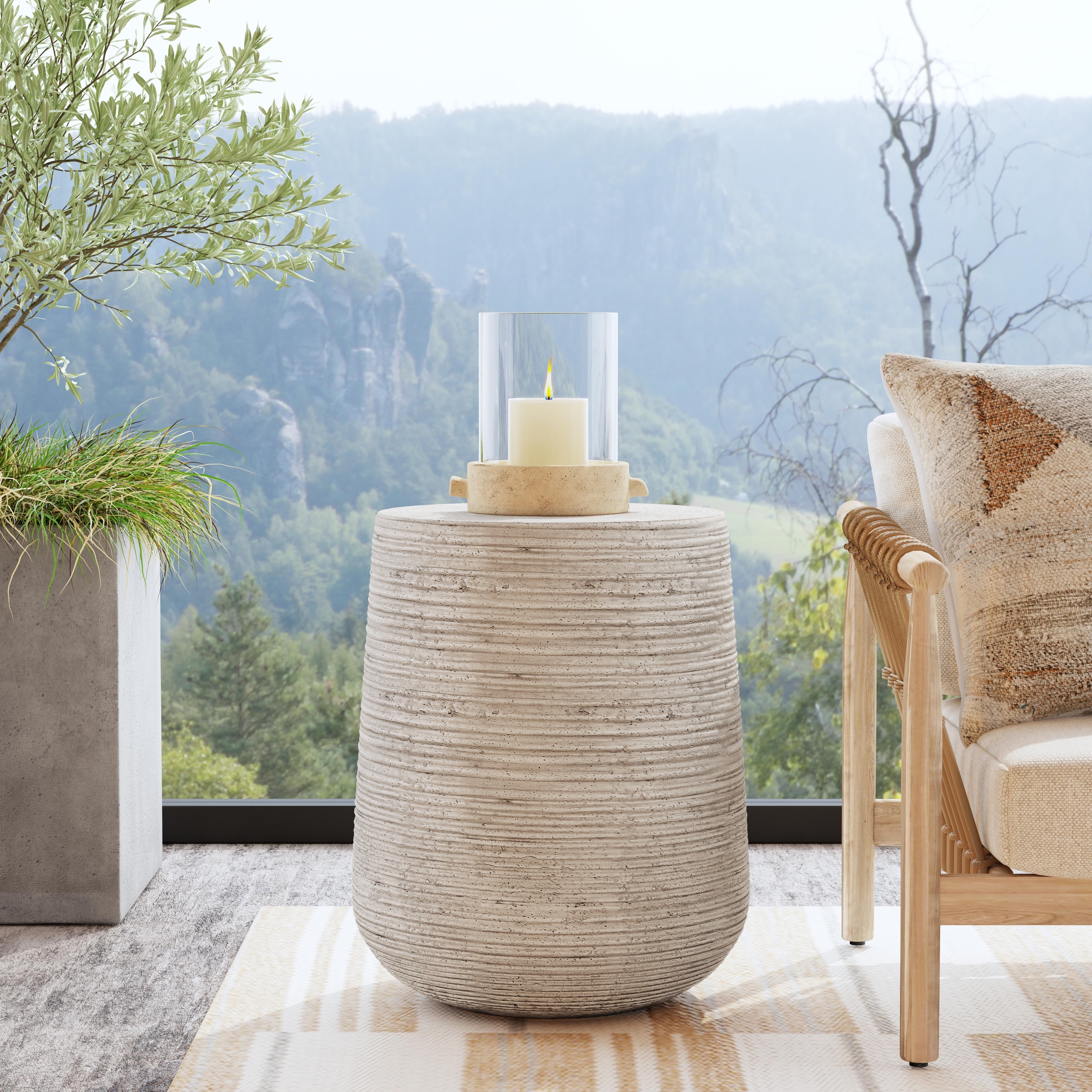 Nellie Outdoor End Table Light Gray - Image 4