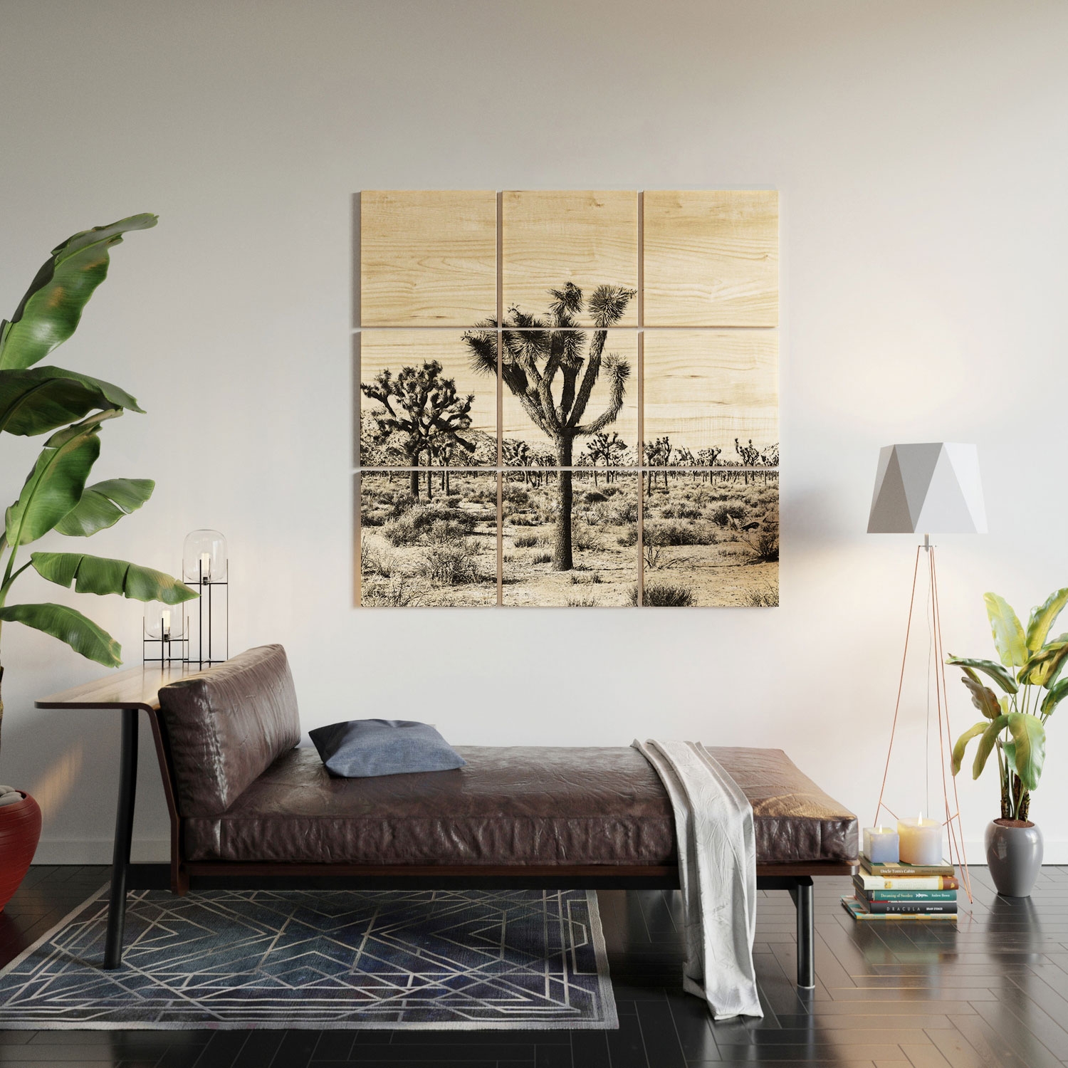 Joshua Trees by Bree Madden - Wood Wall Mural3' X 3' (Nine 12" Wood Squares) - Image 1