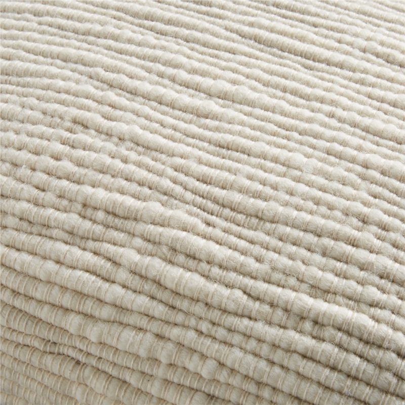 Sylvain 22"x15" Ivory Textured Wool Throw Pillow with Down-Alternative Insert - Image 3