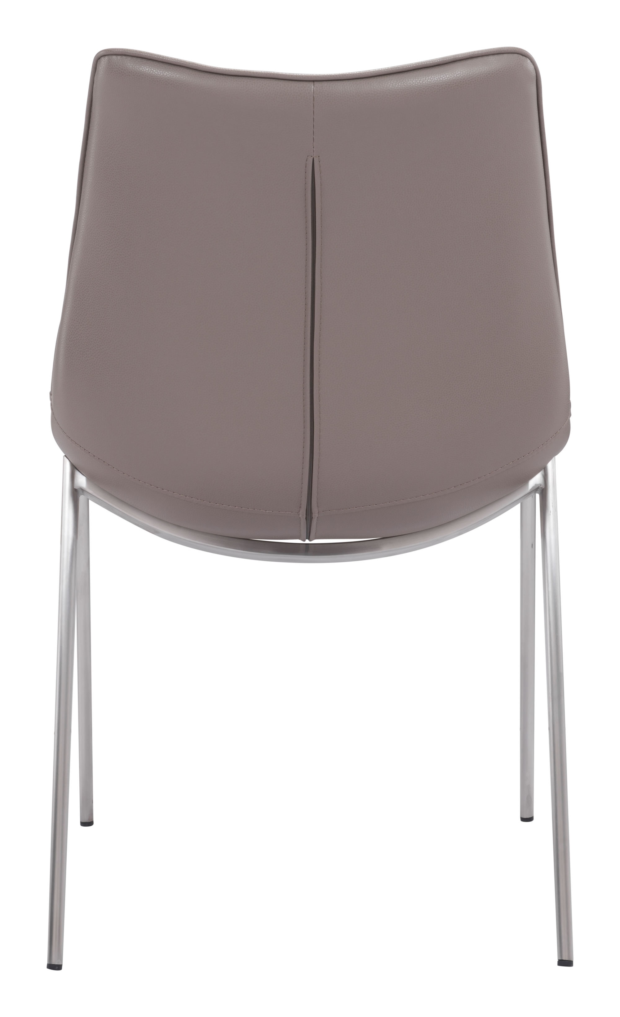 Magnus Dining Chair (Set of 2) Gray & Brushed Stainless Steel - Image 3