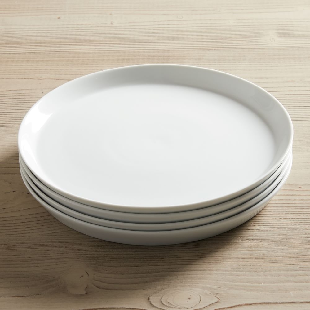 Modern Porcelain Dinner Plate, White, Set of 4 - Image 0