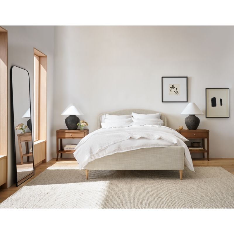 Orly Wool Blend Textured Ivory Area Rug 6'x9' - Image 1