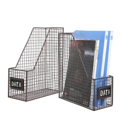 2 Piece Vertical Desktop Metal File Organizer Set - Image 0