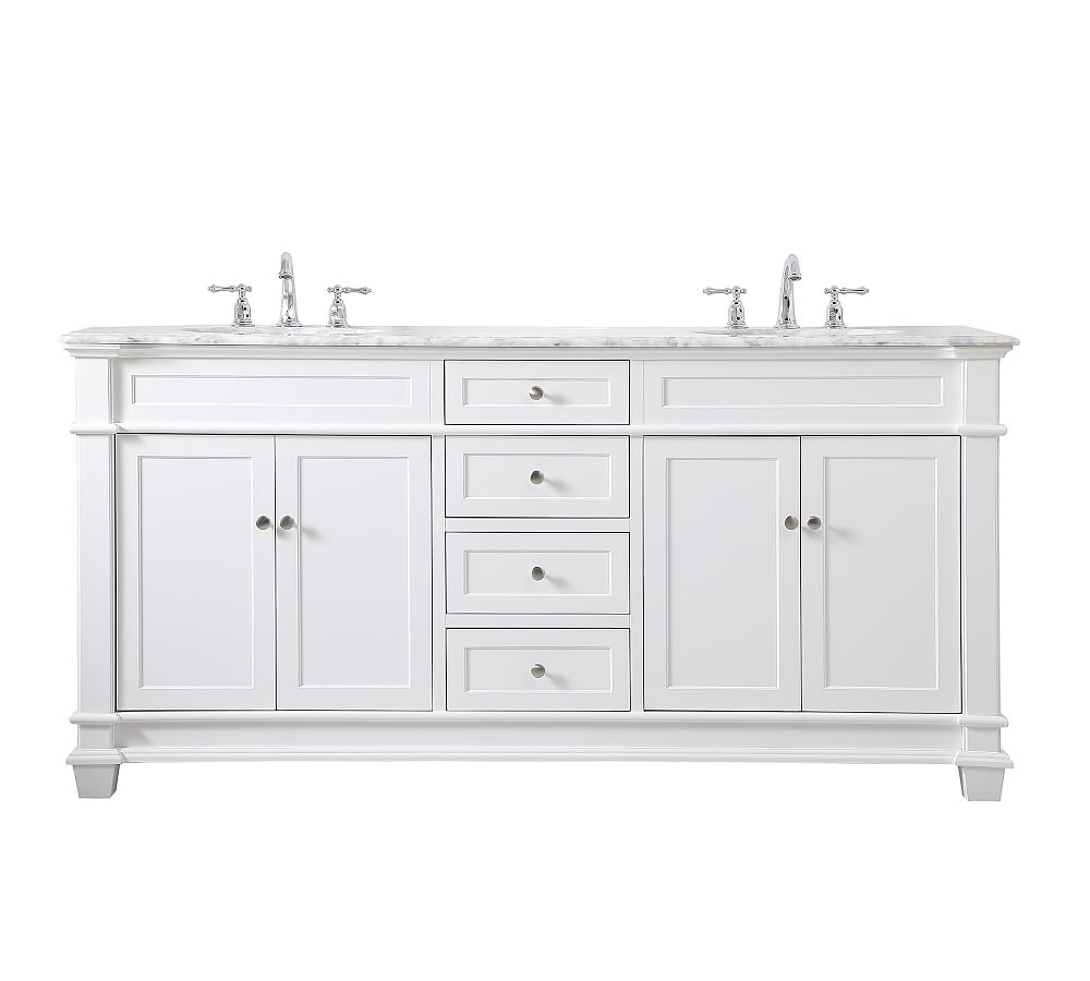White Engel Double Sink Vanity, 72" - Image 0