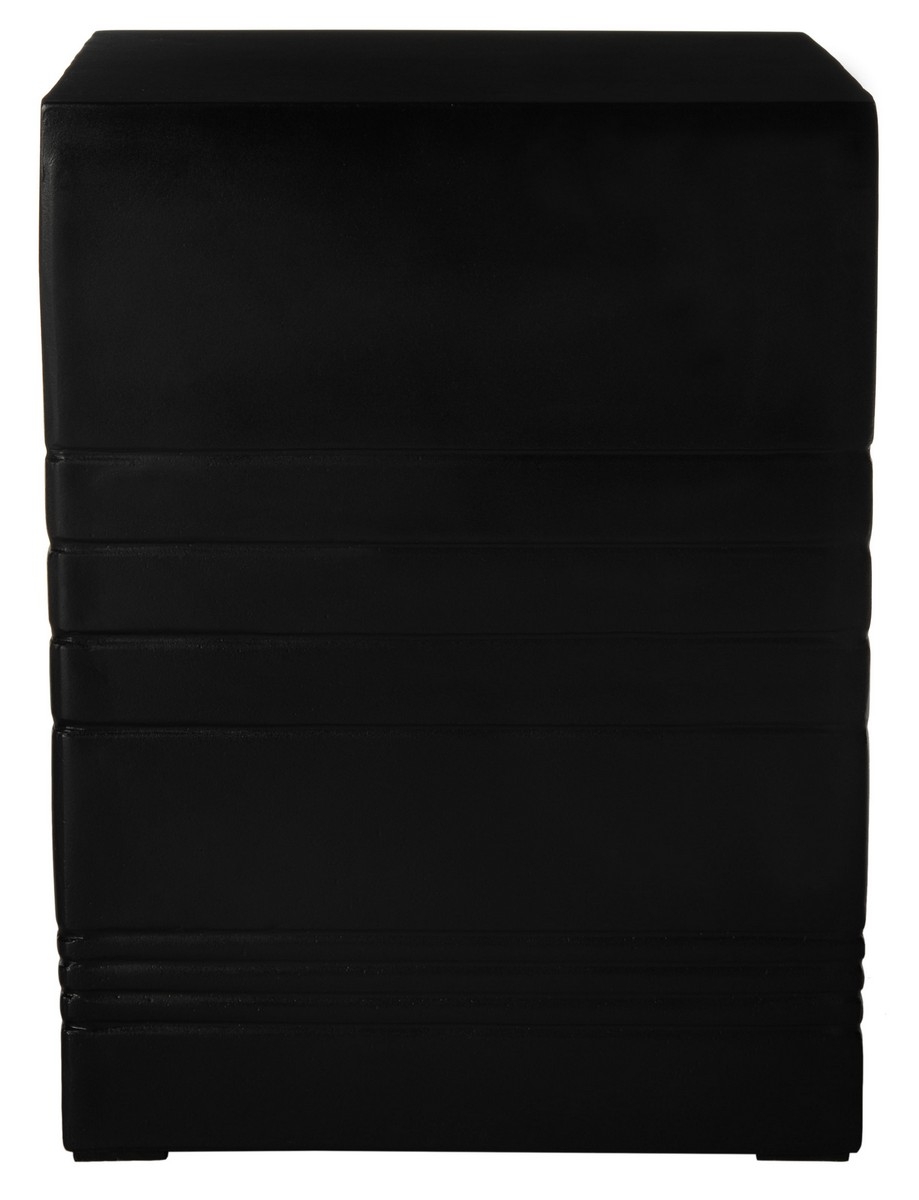 Deidara Concrete Accent Stool - Black - Safavieh - Image 0