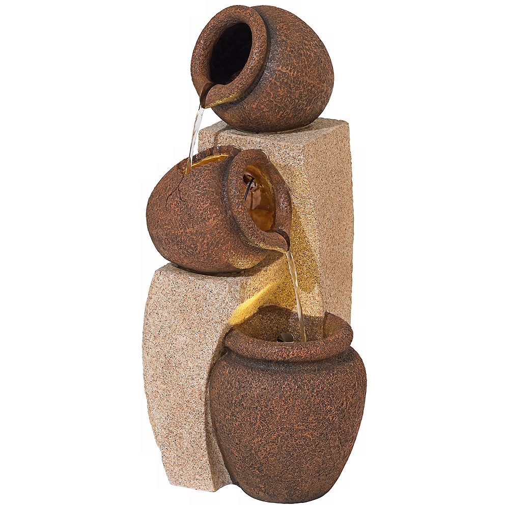 John Timberland Cascading Jugs 30" High Indoor-Outdoor LED Fountain - Image 0