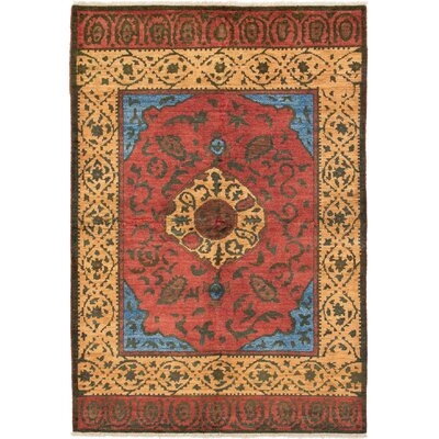 One-of-a-Kind Céline Hand-Knotted 2010s Shalimar Red/Yellow/Blue 6'5" x 9'5" Wool Area Rug - Image 0
