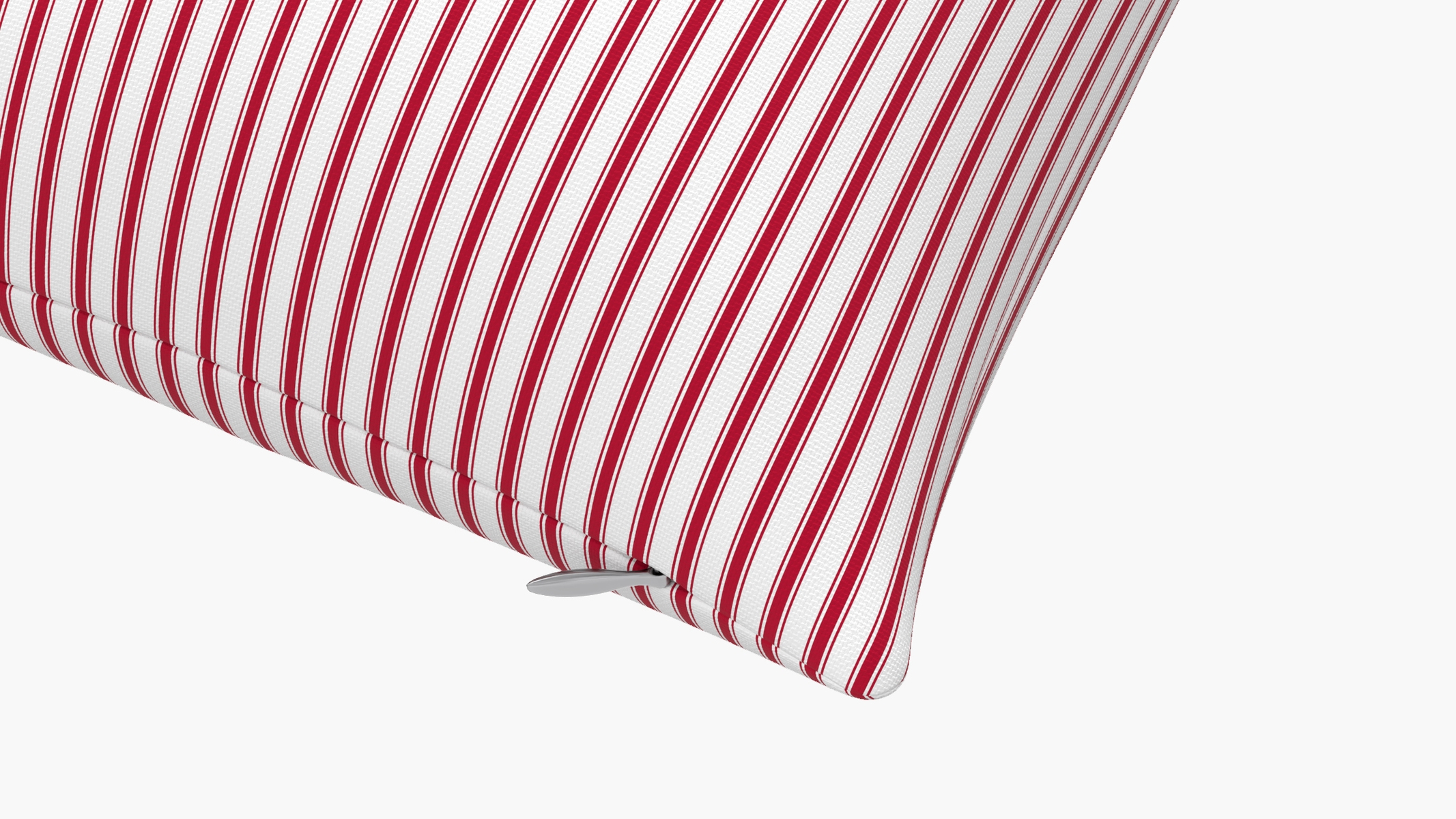 Throw Pillow 14" x 20", Red Classic Ticking Stripe, 14" x 20" - Image 1