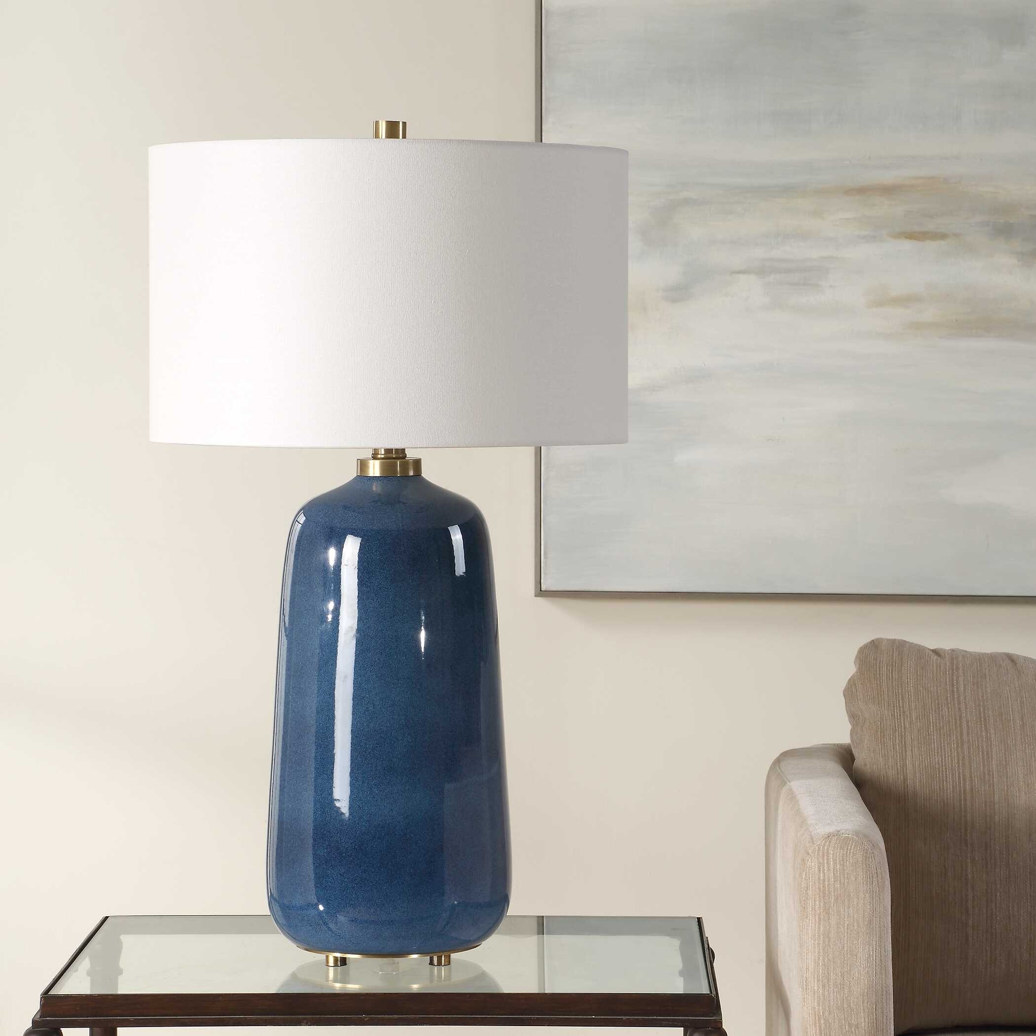 Brae Blue Glaze Table Lamp - Image 2
