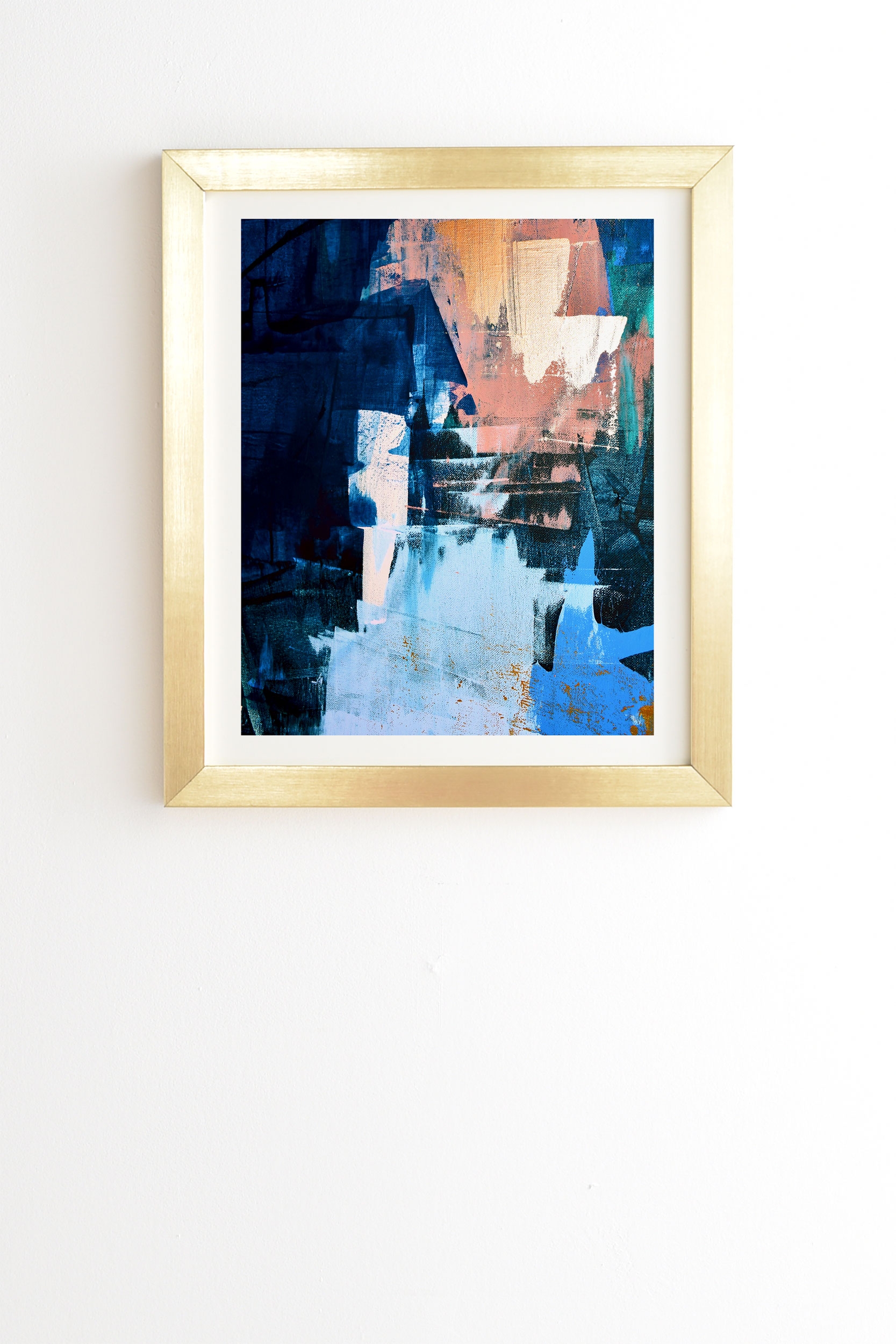On The Dock A Pretty Abstract by Alyssa Hamilton Art - Framed Wall Art Basic Gold 12" x 12" - Image 0