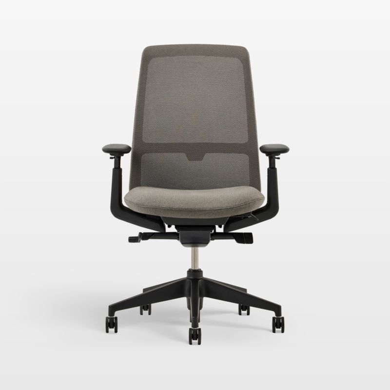 Haworth Soji Upholstered Clay and Mesh Office Chair - Image 4