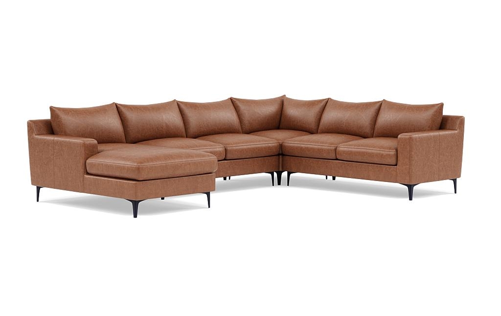 Sloan 4-Piece Leather Corner Sectional Sofa with Left Chaise - Image 1