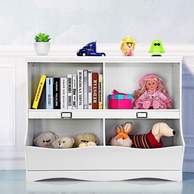 Kids Storage Unit Baby Toy Organizer Children Bookshelf Bookcase White - Image 0